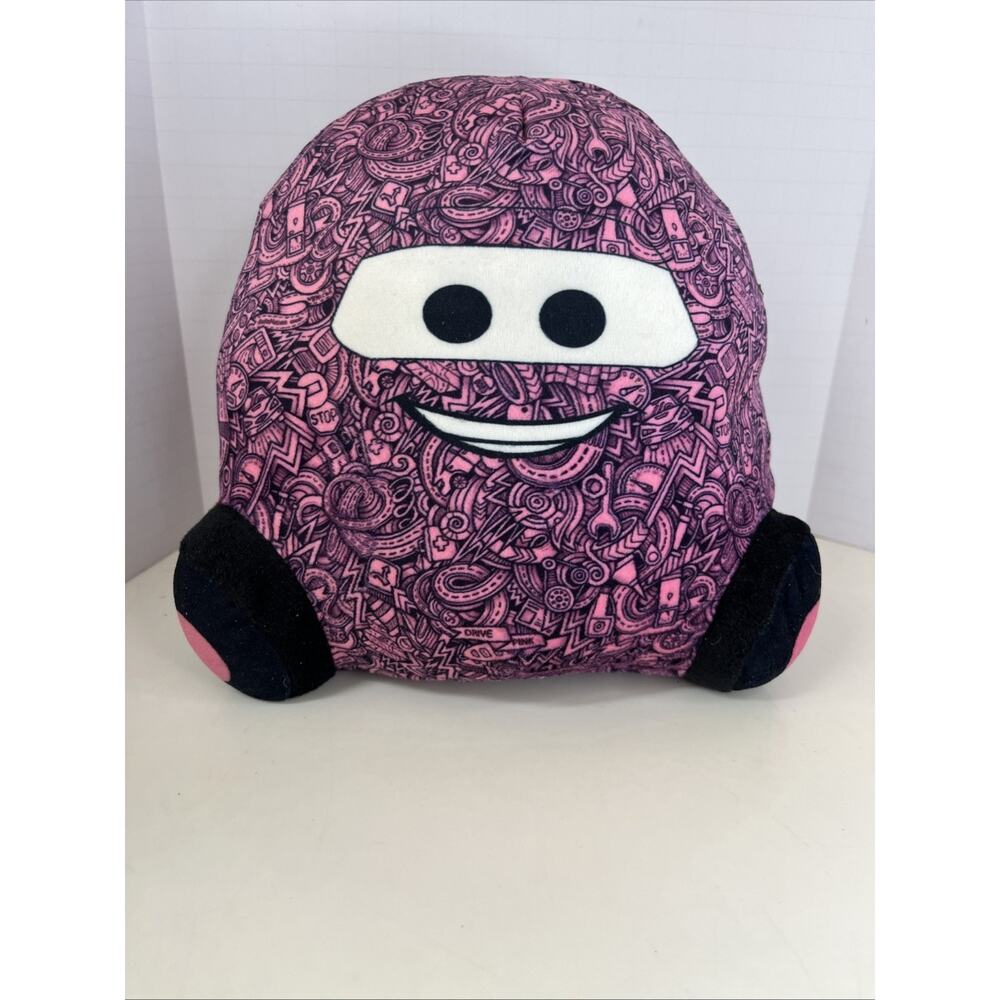 Pink Doodled 3D Car Pillow Graphic Plush Disney Cars Inspired By HIT